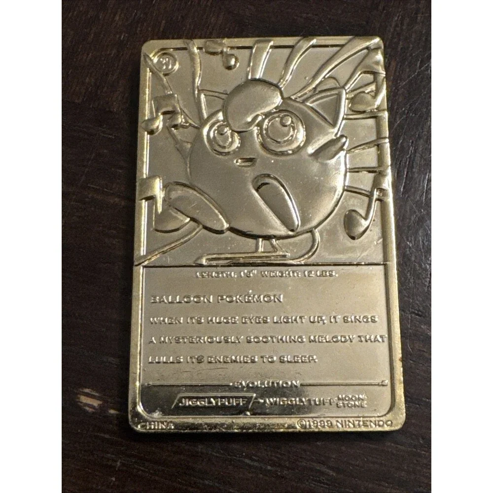 Jigglypuff 1999 Pokemon 23K Gold-Plated Burger King Nintendo Promo Trading Card